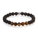 My Fun Colors Bracelets: Black Lava Stone and Tiger Eye