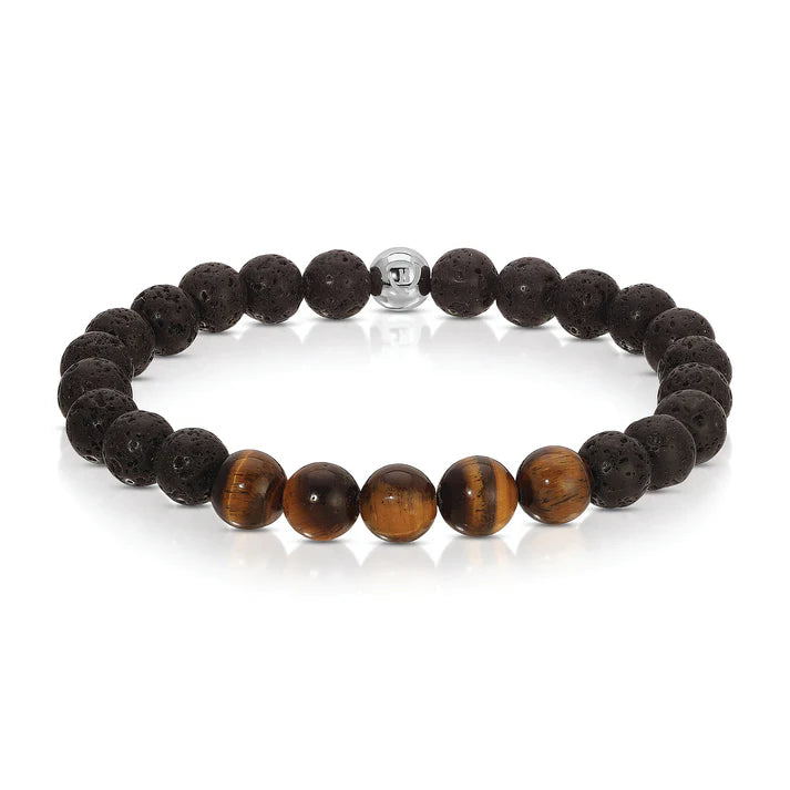 My Fun Colors Bracelets: Black Lava Stone and Tiger Eye