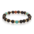 My Fun Colors Bracelets: Turquoise Howlite/ Lava Stone