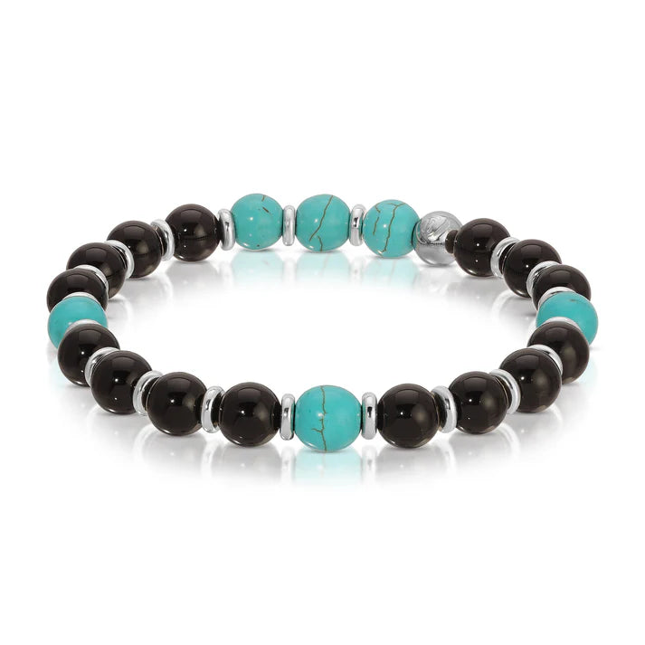 My Fun Colors Bracelets: Turquoise Howlite/ Black Onyx