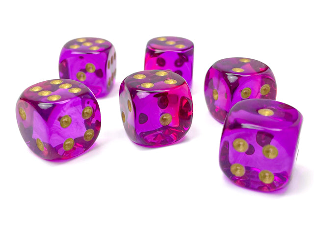 Chessex Gemini: 16MM D6 Red-Violet/Gold (12)
