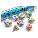 Chessex Lab Dice Festive: Kaleidoscope/Blue 7 Dice Set