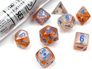 Chessex Lab Dice Borealis: Rose Gold/Light Blue Luminary 7 Dice Set