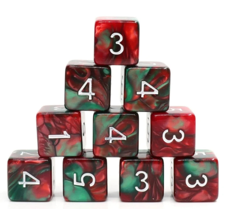 Foam Brain Games 12 Piece Pip D6's: Burning Bush