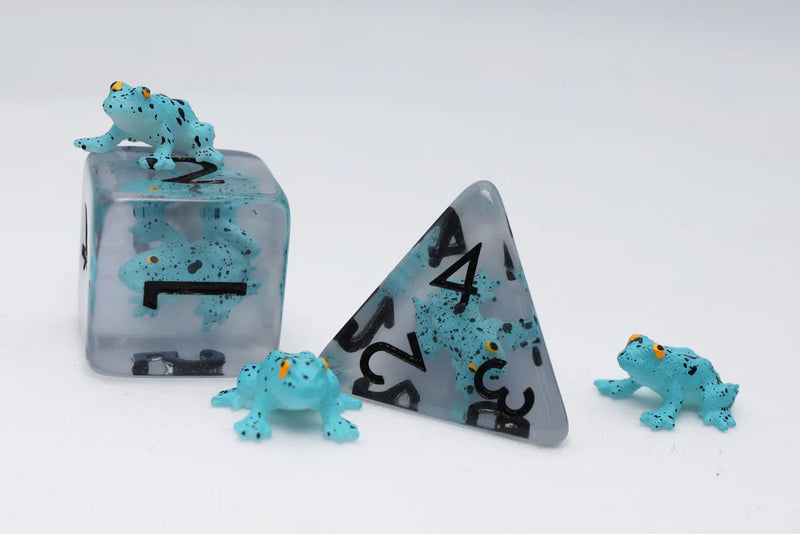 Foam Brain Games RPG Dice Set: Blue Poison Frog