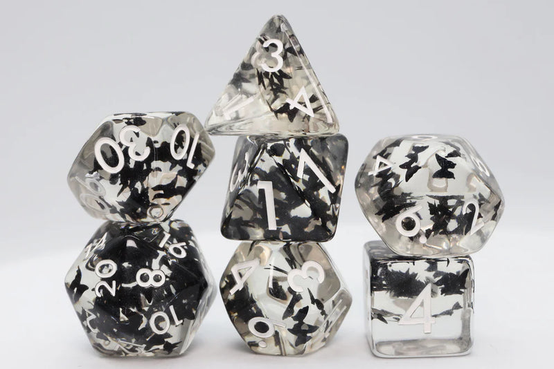 Foam Brain Games RPG Dice Set: Butterfly Kiss - Black