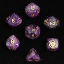 Hymgho: Dragon's Hoard Gemstone Dice: Luster Cut Dice Set: Amethyst