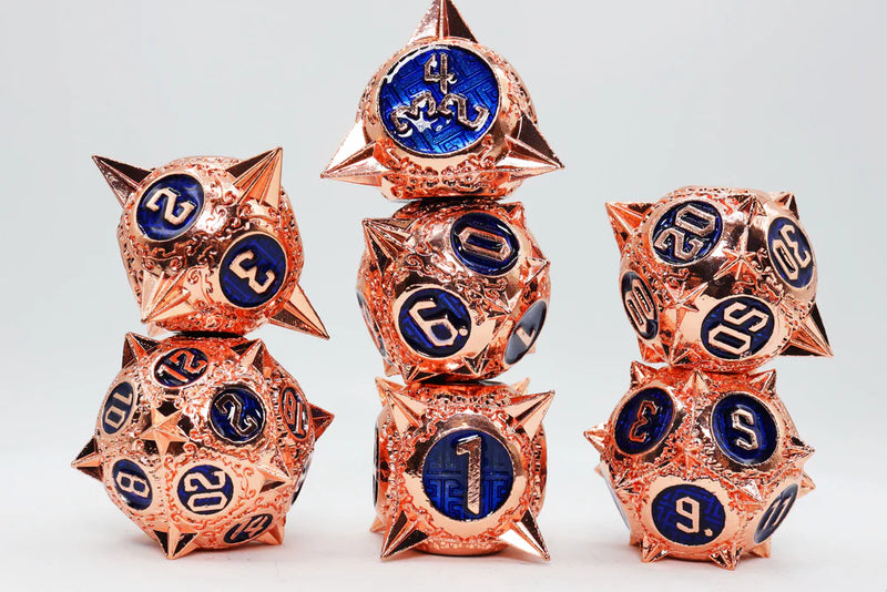 Foam Brain Games: Meteor Storm: Metal RPG Dice Set: Copper-Lit Space