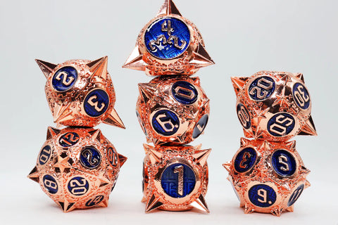 Foam Brain Games: Meteor Storm: Metal RPG Dice Set: Copper-Lit Space