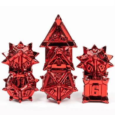 Foam Brain Games: Warrior's Flail: Metal RPG Dice Set: Red