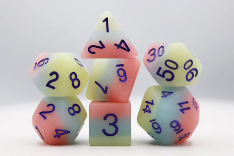 Foam Brain Games RPG Dice Set: Peach Snow Cone