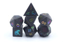 Hymgho: Dragon's Hoard Gemstone Dice: Obsidian w/ Rainbow