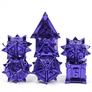 Foam Brain Games: Warrior's Flail: Metal RPG Dice Set: Purple