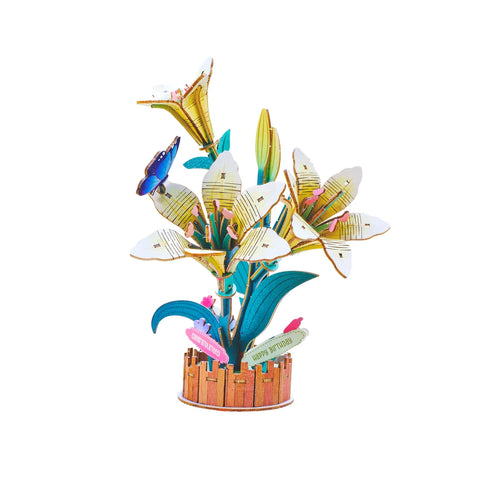 Hands Craft 3D Wooden Puzzle: Lily Bloom Set