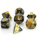 Die Hard Dice: 7pc RPG Set: Yellow and Black Marble