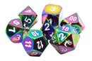 Old School Metal 7 Dice Set: Halfling Forged: Brilliant Rainbow