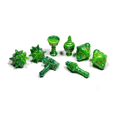 Polyhero Dice - Cleric 8 Dice Set Verdant Viridian