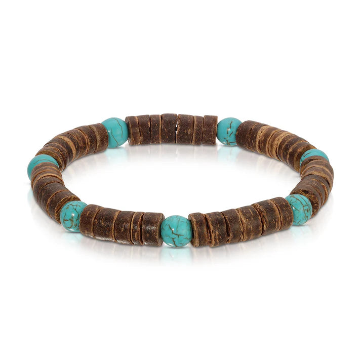 My Fun Colors Bracelets: Turquoise Howlite and Coconut Shell