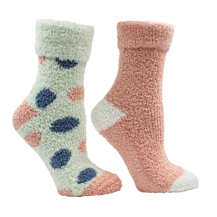 Aromasoles: Infused Socks: Mint & Shea Butter: Polka dots Rosewater