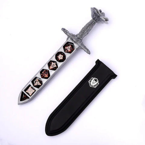 Hymgho: Rose Dagger Resin Dice Case: Silver