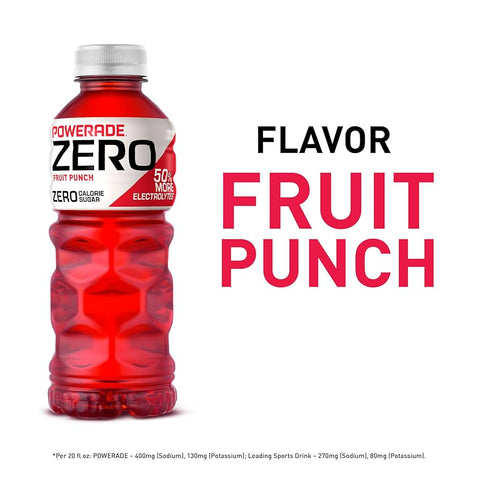20 oz Bottle: Fruit Punch Zero Powerade