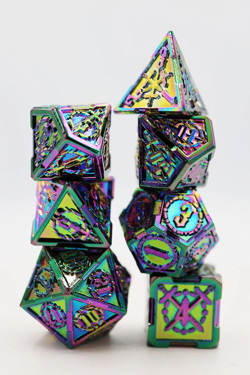 Foam Brain Games: Metal RPG Dice Set: Opal Mined Sword