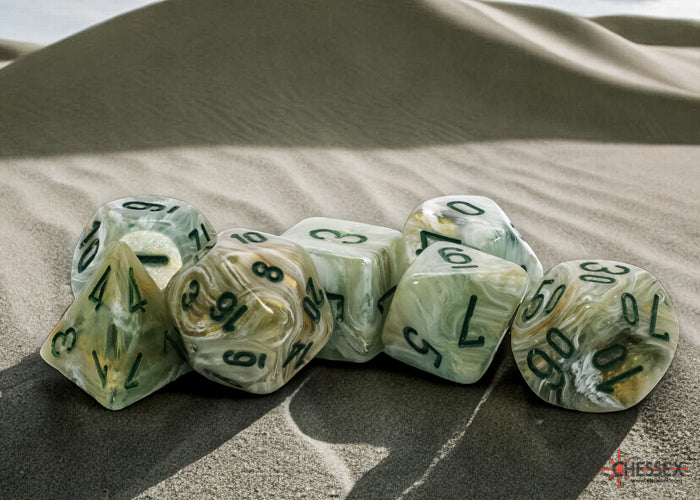 Chessex Mega-hedral: Marble Green/Dark Green