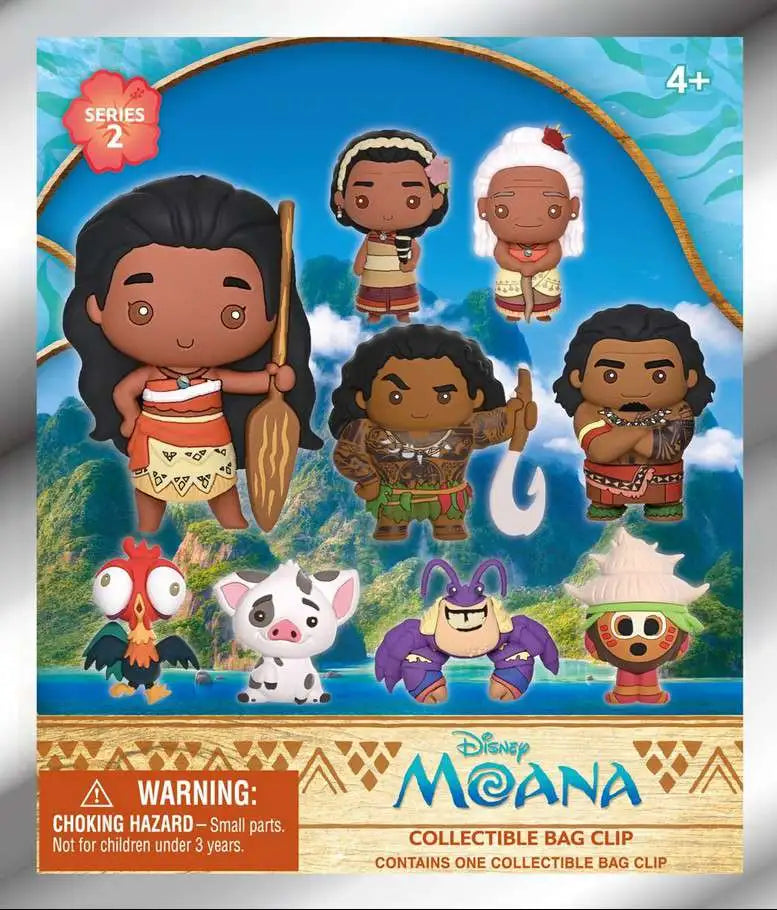 Disney Amination Bag Clip -Disney 3D Figural Foam Bag Clip Moana 2 Series 2 Mystery Pack [1 RANDOM Figure]