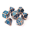 Die Hard Dice 7 Die Metal Dice Set: Mythica Copper Aquamarine