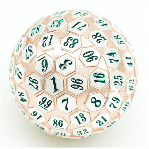 Foam Brain Games 45mm Metal D100 - Rose Gold & Silver