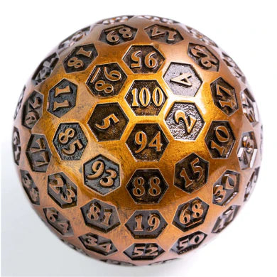 Foam Brain Games 45mm Metal D100 - Inscribed Gold
