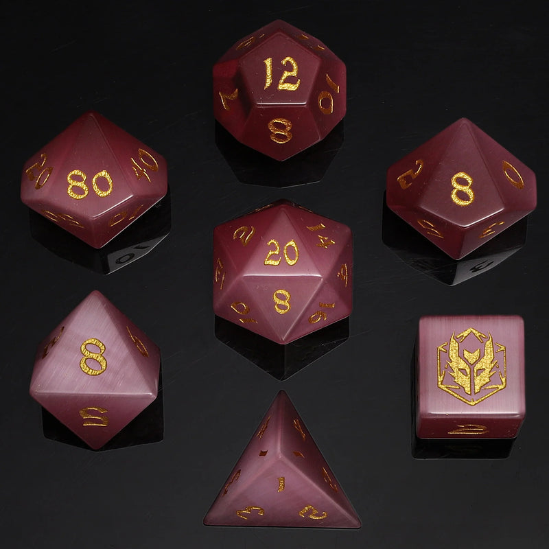 Hymgho: Dragon's Hoard Gemstone Dice: Pink Cat's Eye