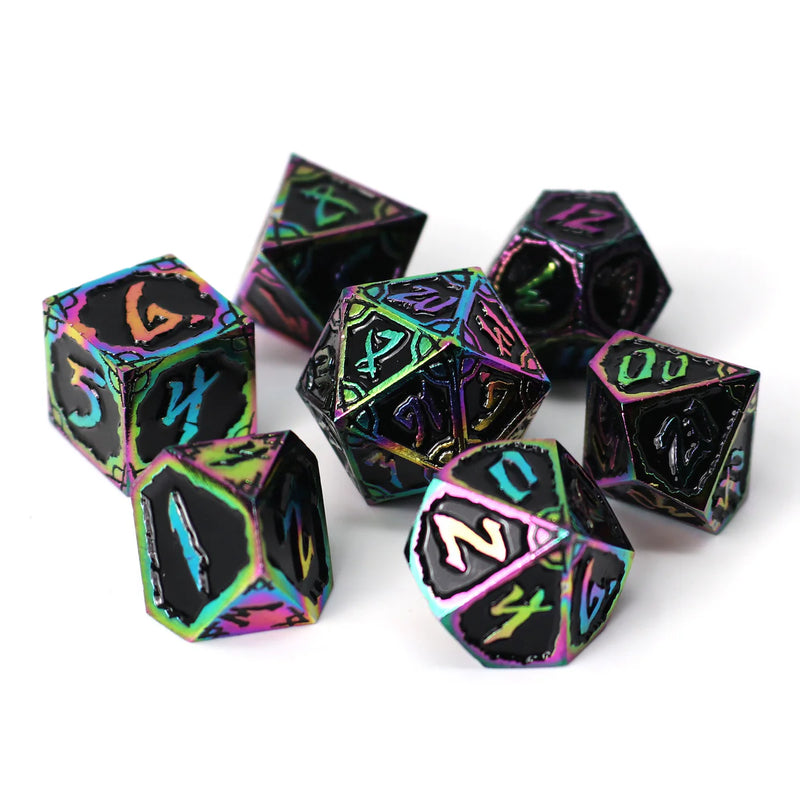 Die Hard Dice 7 Die Metal Dice Set: Dark Nexus Hexbreaker