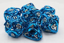 Foam Brain Games Blue Hollow Hearts RPG Metal Dice Set