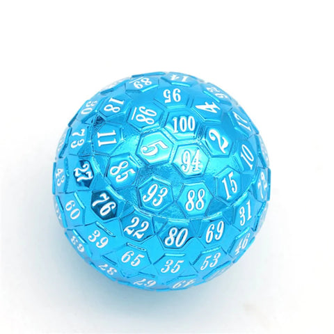 Foam Brain Games 45mm Metal D100 - Blue with White Font