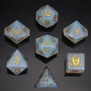 Hymgho: Dragon's Hoard Blasted Opalite Polyhedral Dice Set