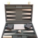 Backgammon- 15" Grey Vinyl Backgammon Set