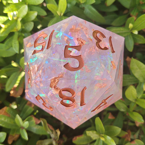 Hymgho 100mm Chonk Resin Sharp Edge D20: Arcane Amethyst