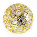 Foam Brain Games 45mm Metal D100 - Gold & Silver