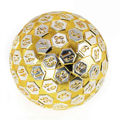 Foam Brain Games 45mm Metal D100 - Gold & Silver