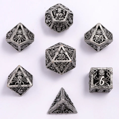 Hymgho: Hollow Dragon Polyhedral Dice Set Filled With Gems - Copper