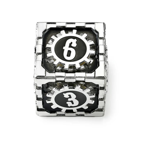 Hymgho: Cogcraft Fidget D6: Diesel: Black & Silver