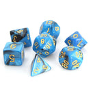 Die Hard Dice: 7pc RPG Set: Blue and Black Marble