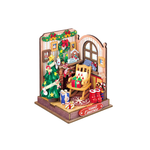 Hands Craft 3D Wooden Puzzle: DIY Miniature House: Christmas Fireplace