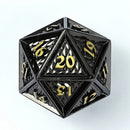 Hymgho: Behemoth 45mm Solid Metal D20 Spin Down: Gunmetal w/Gold