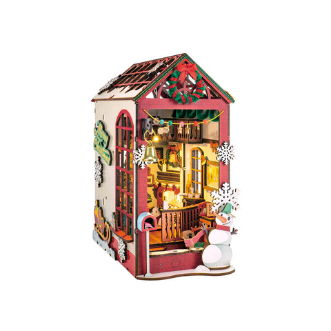 Hands Craft 3D Wooden Puzzle: Book Nook & Wonderland: Christmas Indoor Scene