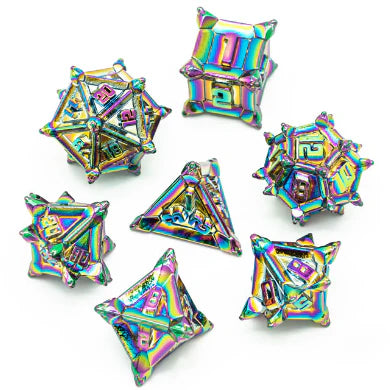 Foam Brain Games: Warrior's Flail: Metal RPG Dice Set: Mystic