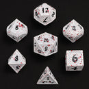 Hymgho Solid Metal Behemoth Dice: Matte White With Blood (7)