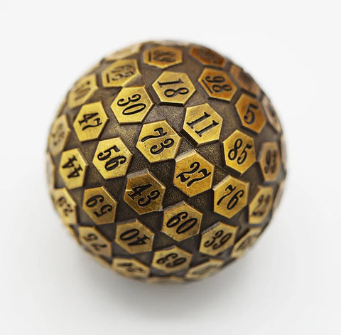 Foam Brain Games 45mm Metal D100 - Gold