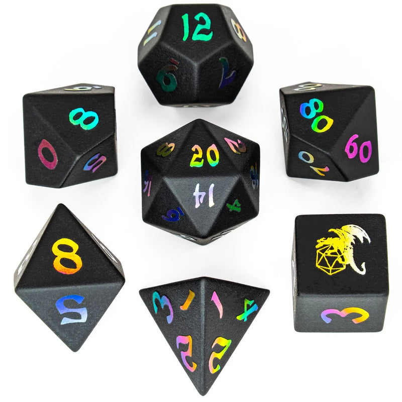 Dragon's Hoard Gemstone Dice: Gemstone Black Magic Dice set